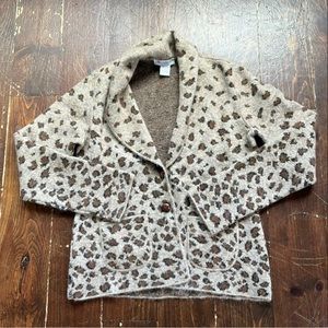 Belvadere Made In Italy Womens Cheetah Print Womens Small Wool Blend Sweater